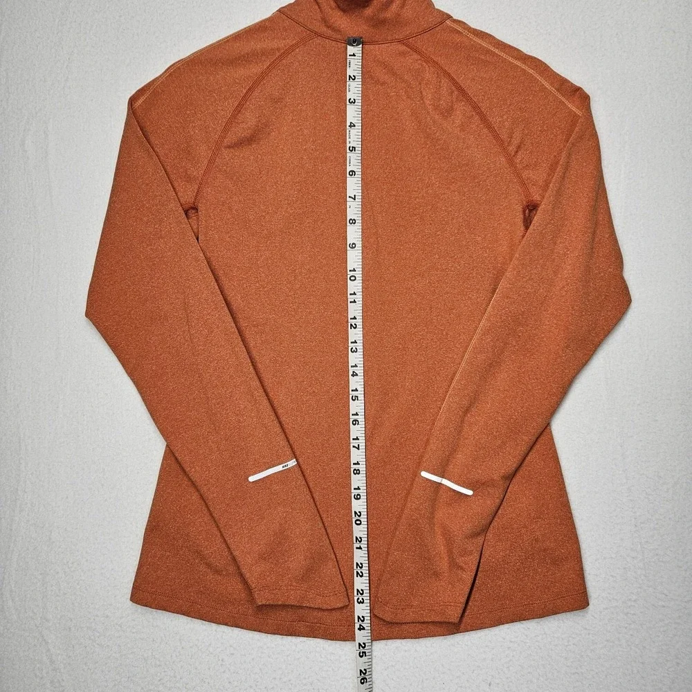 Nike Dry Fit Element Womens 1/4 Zip Shirt Orange Size Med